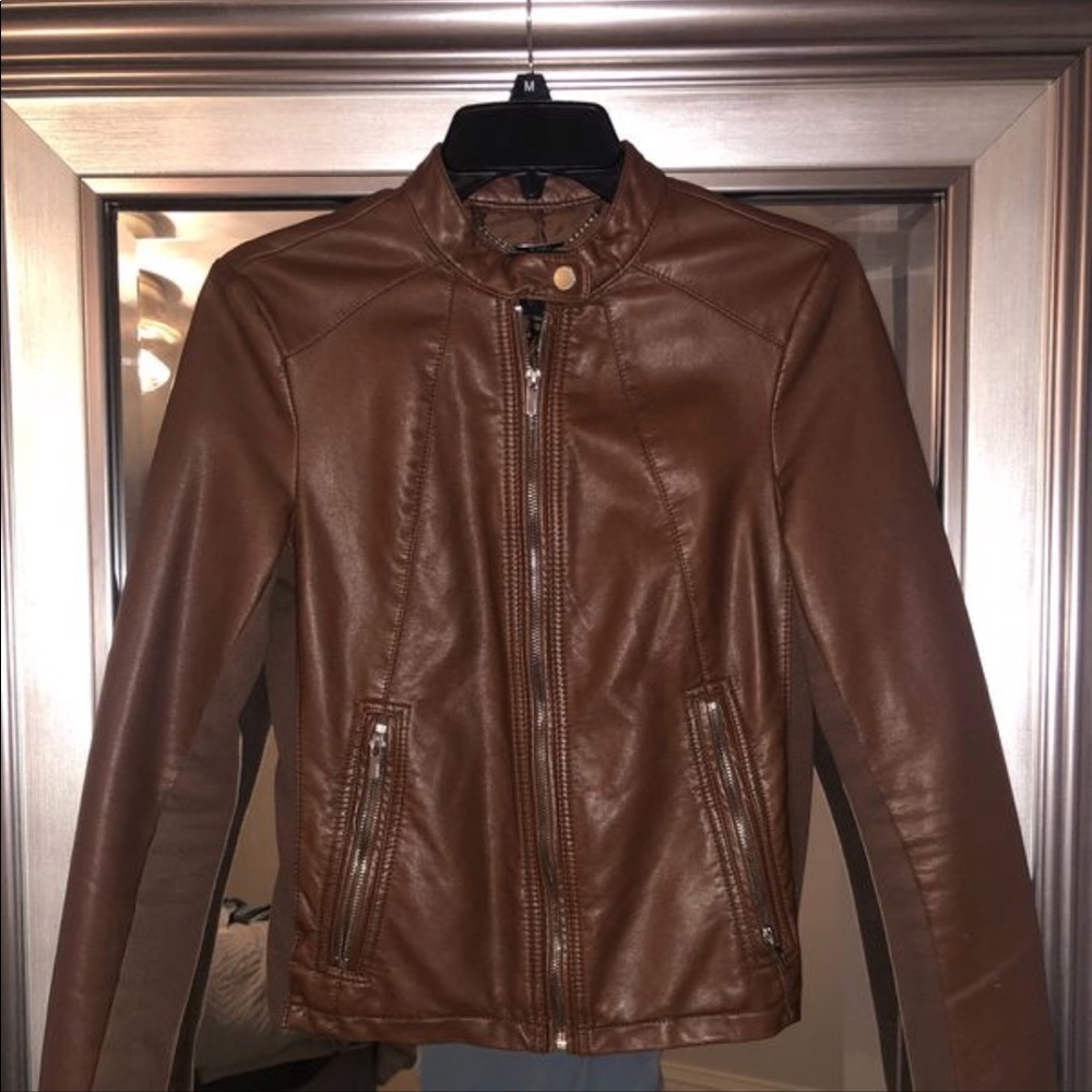 Express brown leather jacket